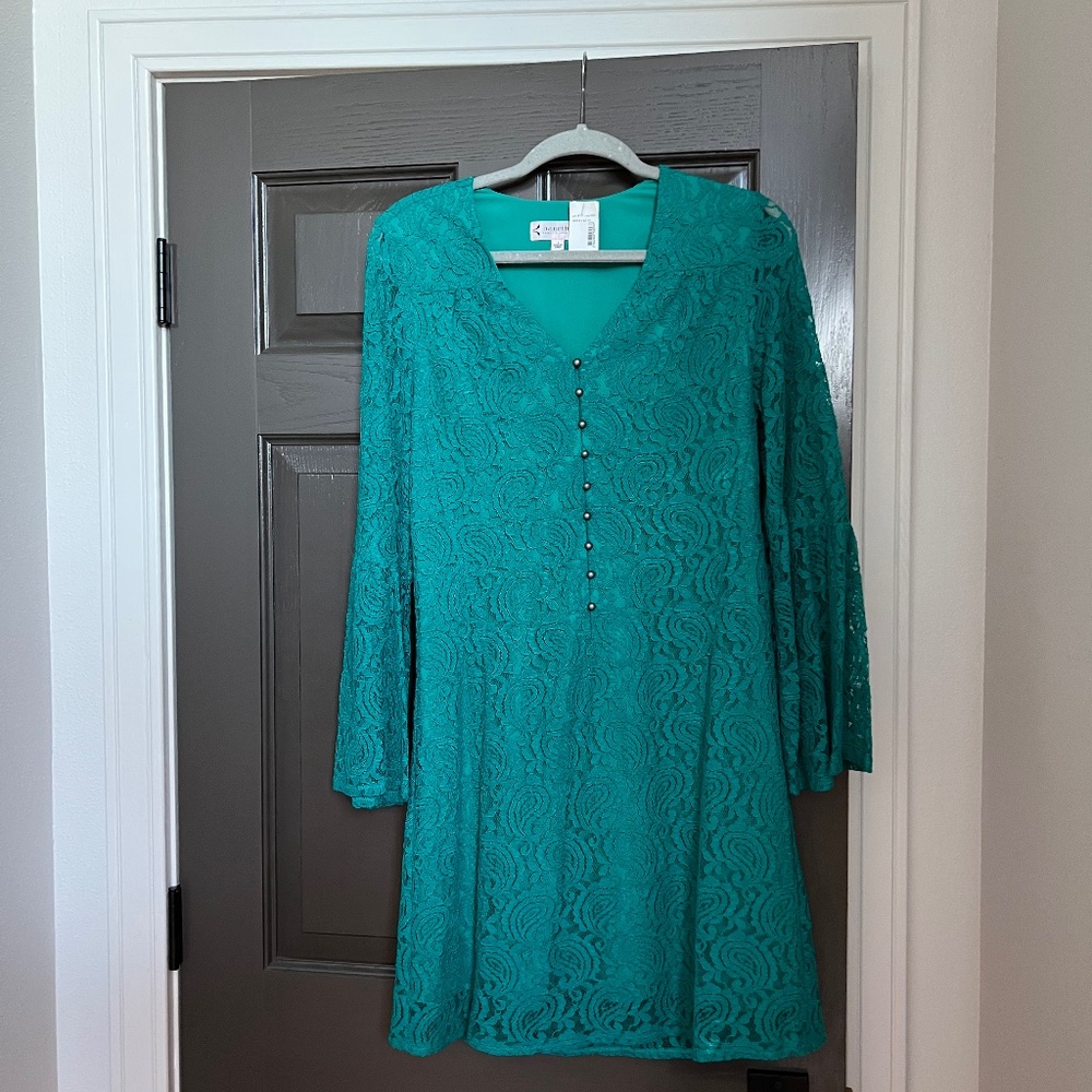 Teal lace Nanette Lepore dress